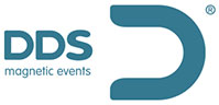 Logo für DDS Magnetic Events mit dem Text "DDS magnetic events" neben einem großen stilisierten Buchstaben "D" und einem eingetragenen Markensymbol in der oberen rechten Ecke.